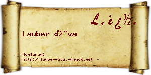 Lauber Éva névjegykártya